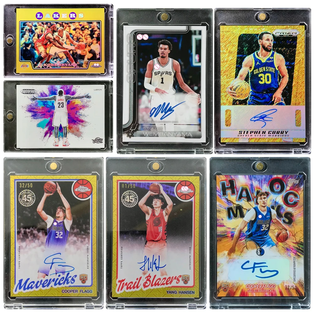 PANINI DIY casero James Fralgy Hansen Wembanyama Kobe Curry 2025 tarjeta coleccionable holográfica texturizada firma regalo de vacaciones
