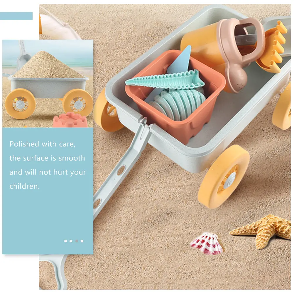 Outdoor Sand Beach Trolley Kids Sand Tool Pool Construction Play Set for Seaside Playing Fun Summer Seaside Playing Toys