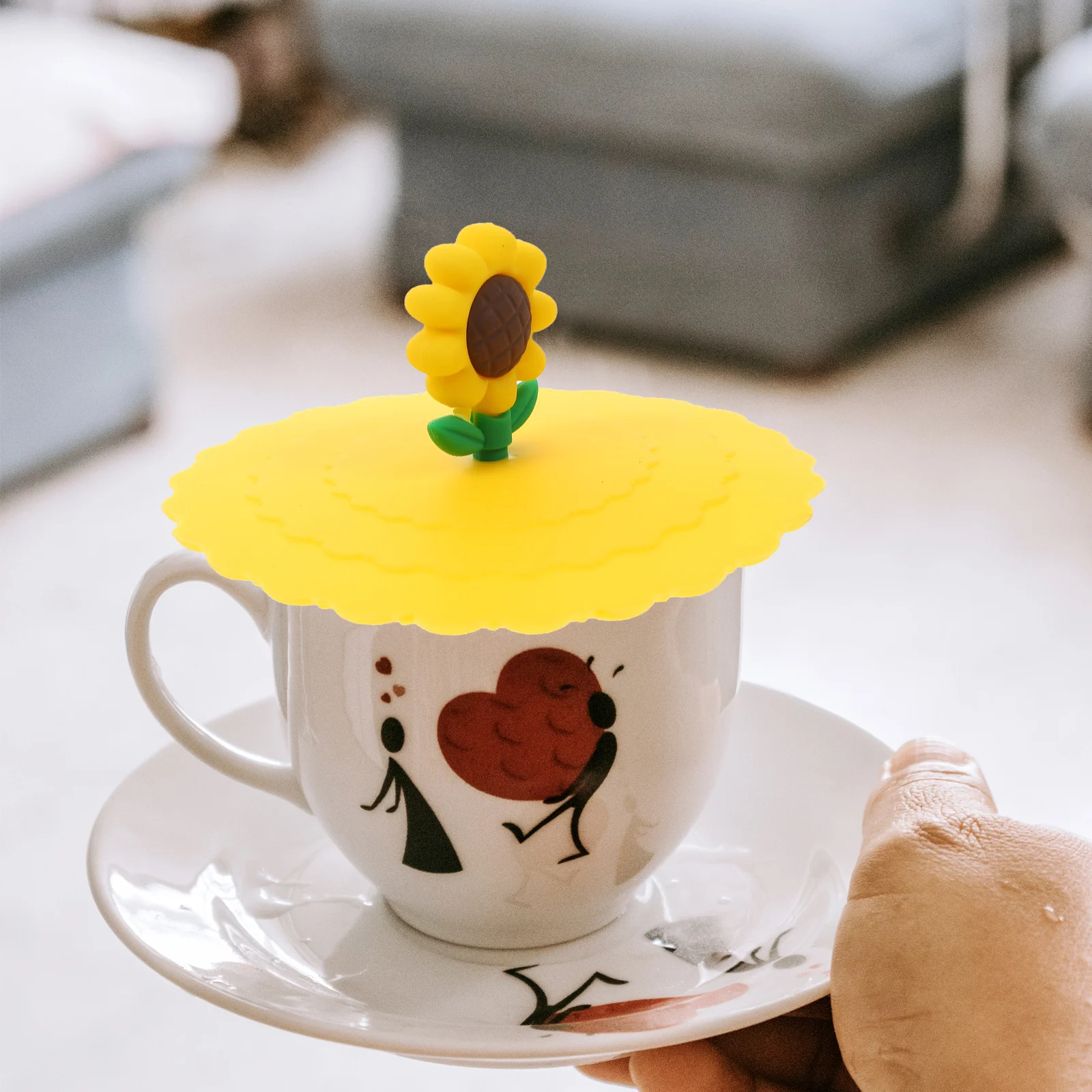 

5pcs Silicone Cup Lids Reusable Sealing Drink Covers Flexible Universal Mug Lid For Coffee Tea Home Kitchen Supplies