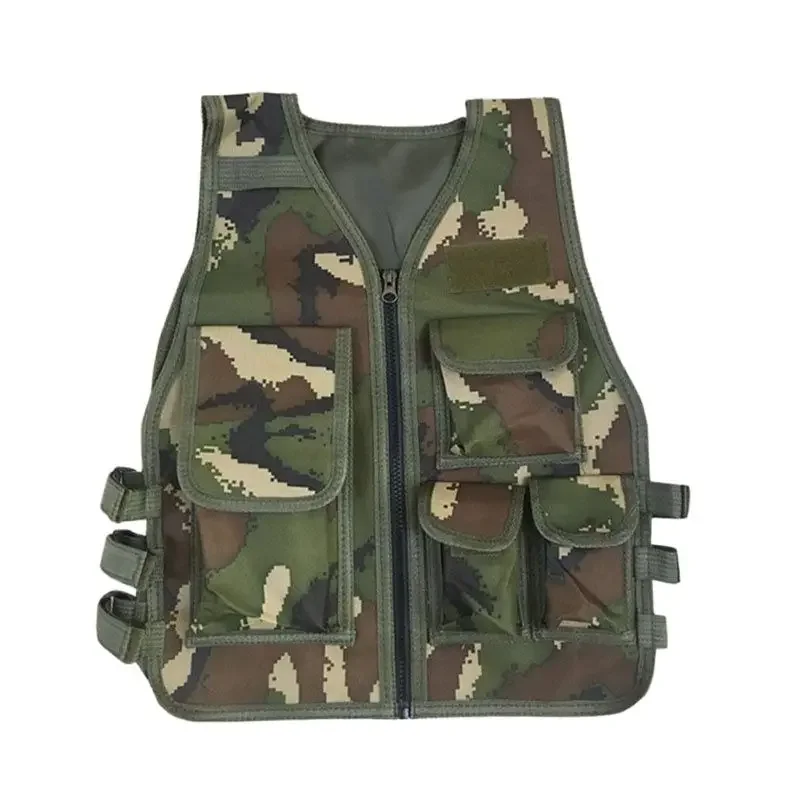 Children Camping Training Camouflage Tactical Vest Body Armor Kids Summer Outdoor Performance CS War Game Hunting Waistcoat