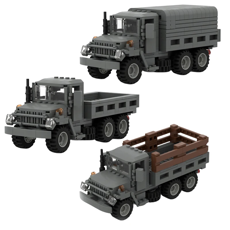 World War II US Military Truck M35 Transport Armored Vehicle MOC Building Blocks Troop Truck Children\'s Car Toy Birthday Gift