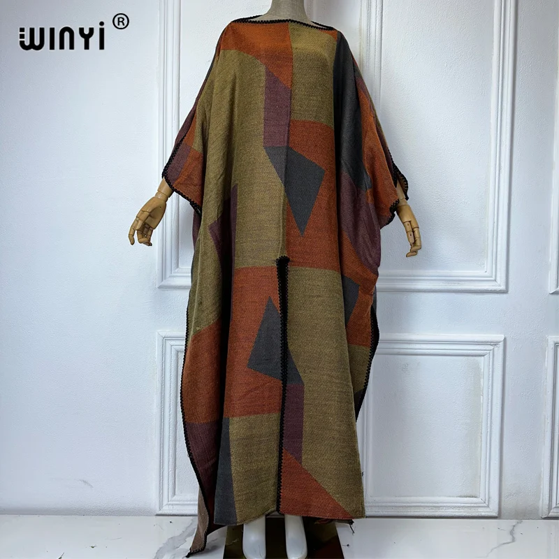 WINYI Africa winter long cloak holiday kaftan evening long dresses Elegant robe African Women Caftan women abaya dubai luxury