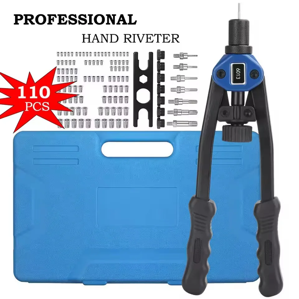 

110 шт., ручной ивовый пистолет, набор заклепок M3-M12, заклепочный пистолет с резьбой и гайкой