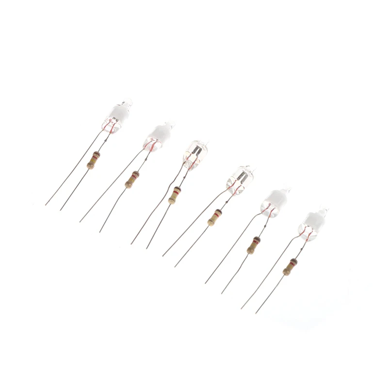 ** * Hot Sale 10Pcs Neon Indicator Light Green Red Blue Signs 6mm Neon Lamp Glow 2 Copper Wire 6X13mm Neon Indicator Bulbs