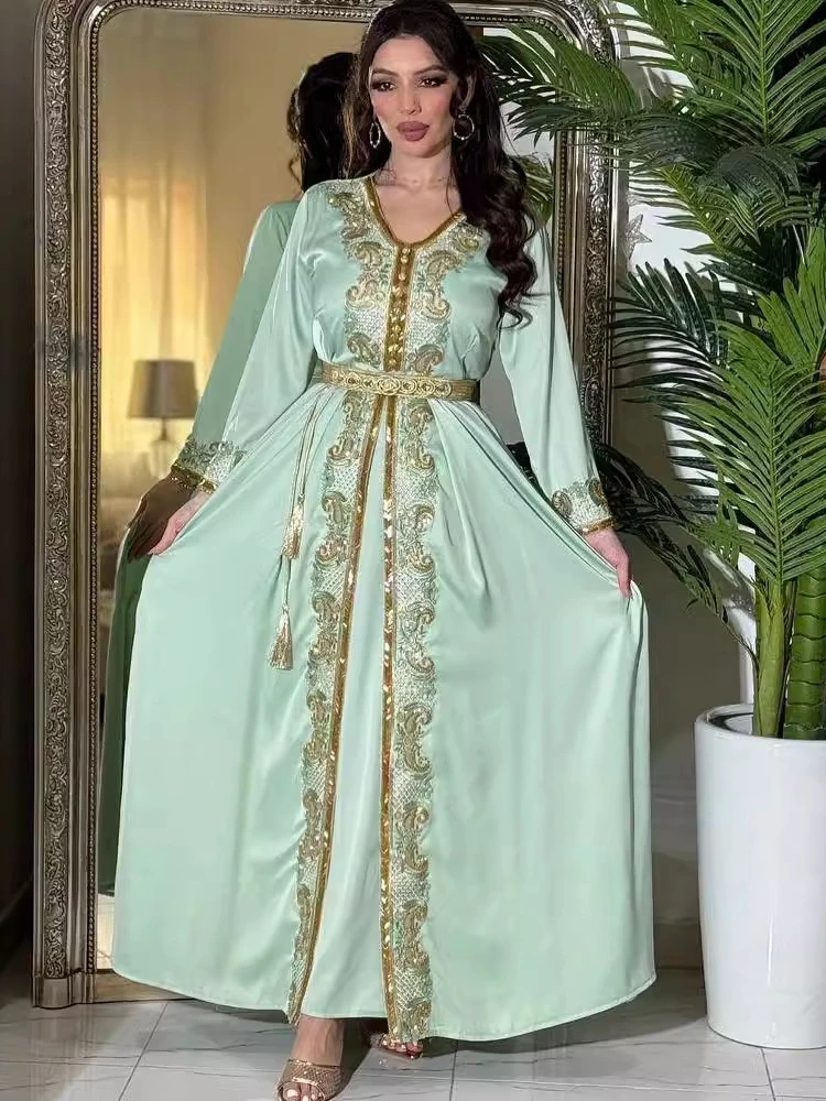 Eid Muslim Embroidery Abaya for Women Party Dresses Jalabiya Abayas Kaftan Islam Vestidos Arab Long Robe Ramadan Morocco Dubai