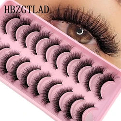 New 10 Pairs Eyelashes Makeup Soft Fluffy 3D Faux Mink False Eyelashes Natural Handmade Volume Mink Lashes Makeup Fake Lashes