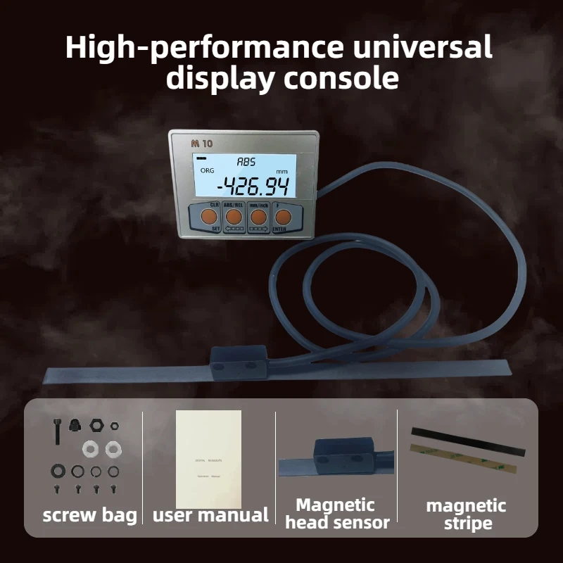 Magnetic Grid Ruler LCD DRO Set Digital Readout Display M10 Magnetic Grid Ruler Display Sensor Linear Encoder