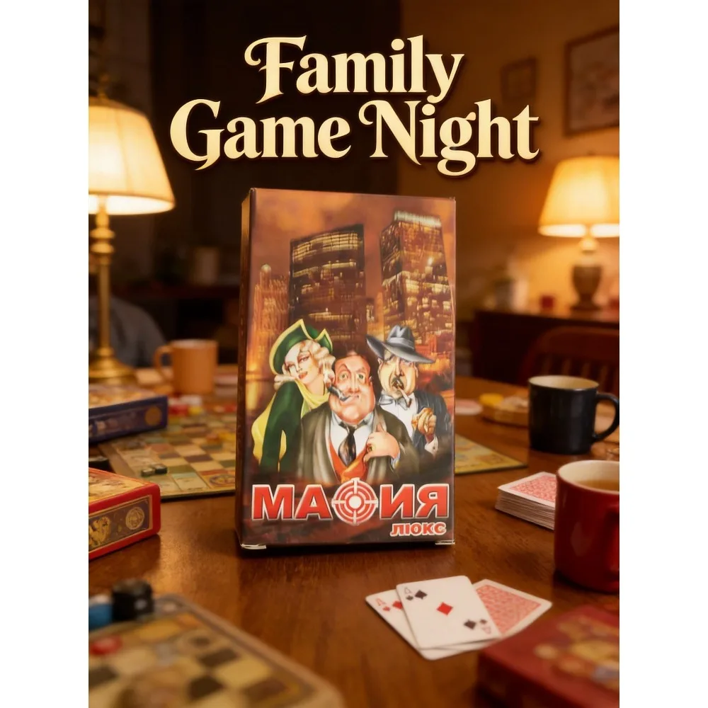 Mafia Party Game - Russian Edition: Social Deduction Strategy Card Game for Family & Friends, Interactive Game Night