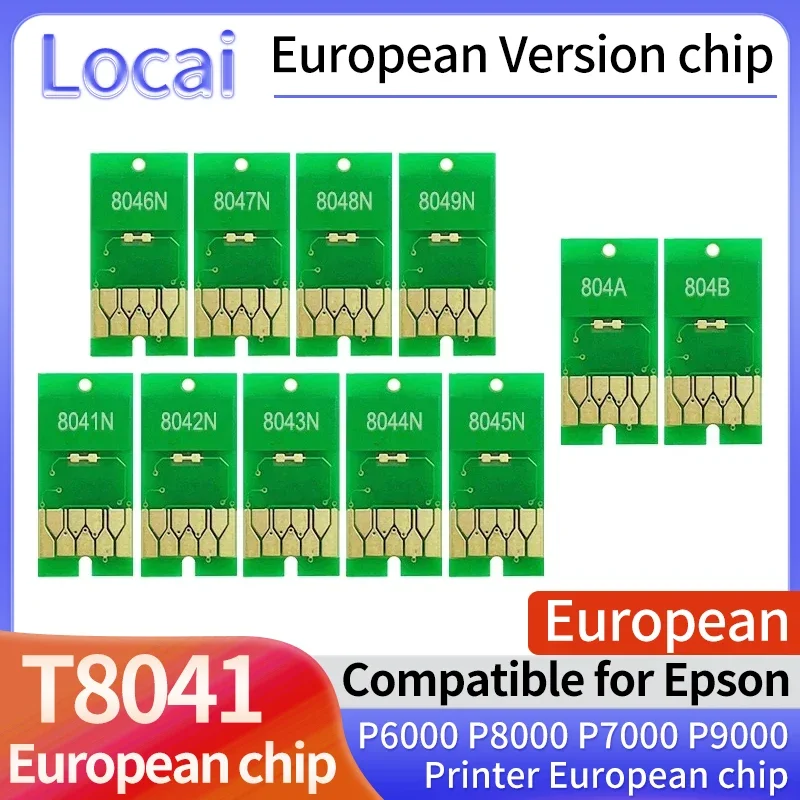 

European Version T8041 T8049 Ink Cartridge Chip For Epson SureColor P6000 P7000 P8000 P9000 Printer One Time Chip T804A T804B