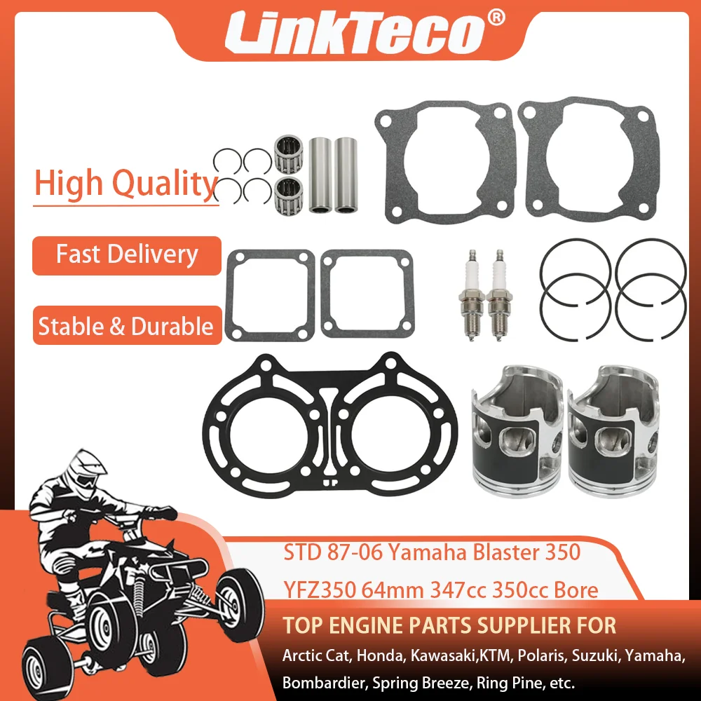 87-06 STD Bore 64mm 347cc 350cc Engine Head Gasket set and Piston with Ring Kit For Yamaha Banshee 350 YFZ350 513M06400 B1005-A