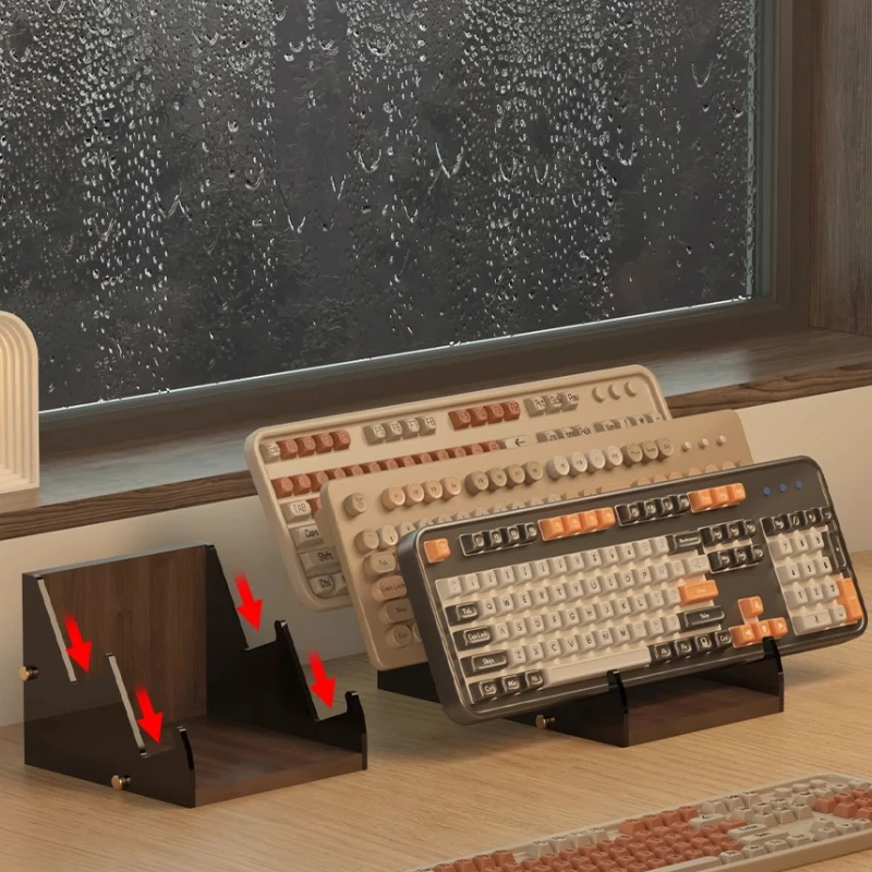 アクリル製フローティングキーボードスタンド メカニカルキーボ - Desk Setup Living Room のレビューと価格