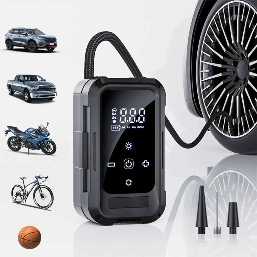 150 PSI Wireless Tire Inflator LED Display With LED Light Rechargeable Air Pump Portable Digital Tire Inflator