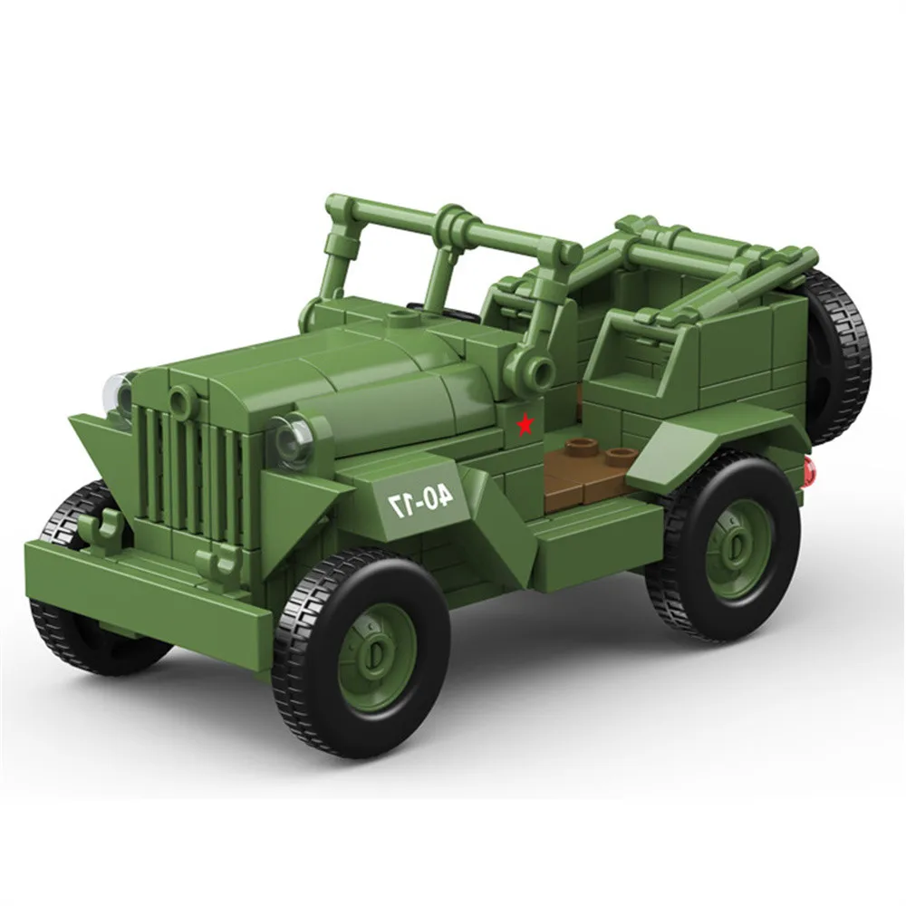 WW2 Military Army Soldiers World War 2 Armored Vehicle Model MOC DIY ​Building Blocks Bricks Toys For Children Christmas Gifts ﻿