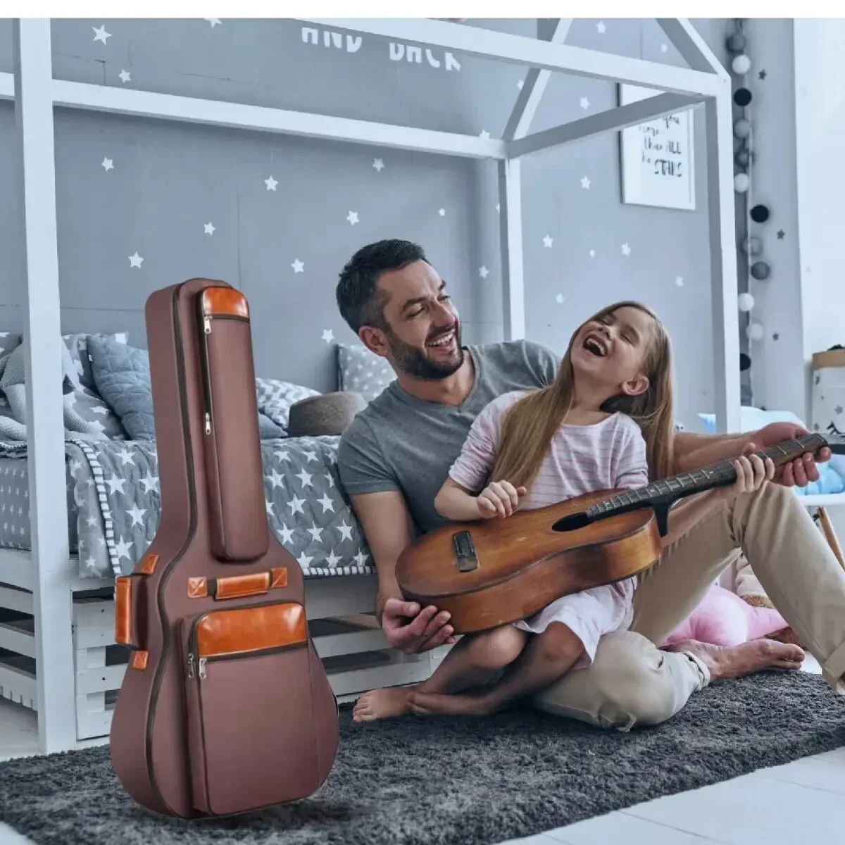 41" Inch 10mm Cotton Pad Thicken Pad Acoustic Guitar Bag Waterproof Oxford Nylon Double Straps Guitar Case Gig Backpack Cover view 4