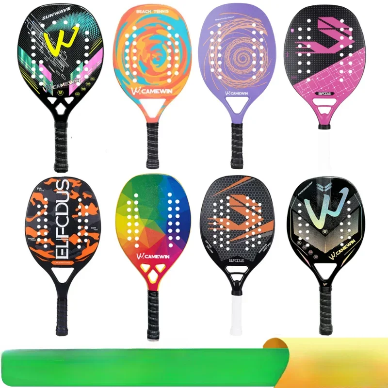 

High Quality 3K Carbon and Glass Fiber Beach Tennis Racket Soft Face Tennis Racquet with Protective Cover