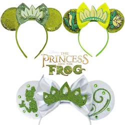 Disney The Princess and the Frog Ear Headband for Adults Mickey Mouse Naveen Tiana Ears Hairbands Women Sequins Bows Accessories