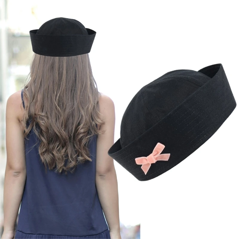 Sweet Beret Hat for Spring Women JK Bowknot Sailor Hat  Uniform Hat Cosplay Dress Up Hat Musical Festival Hat DropShipping