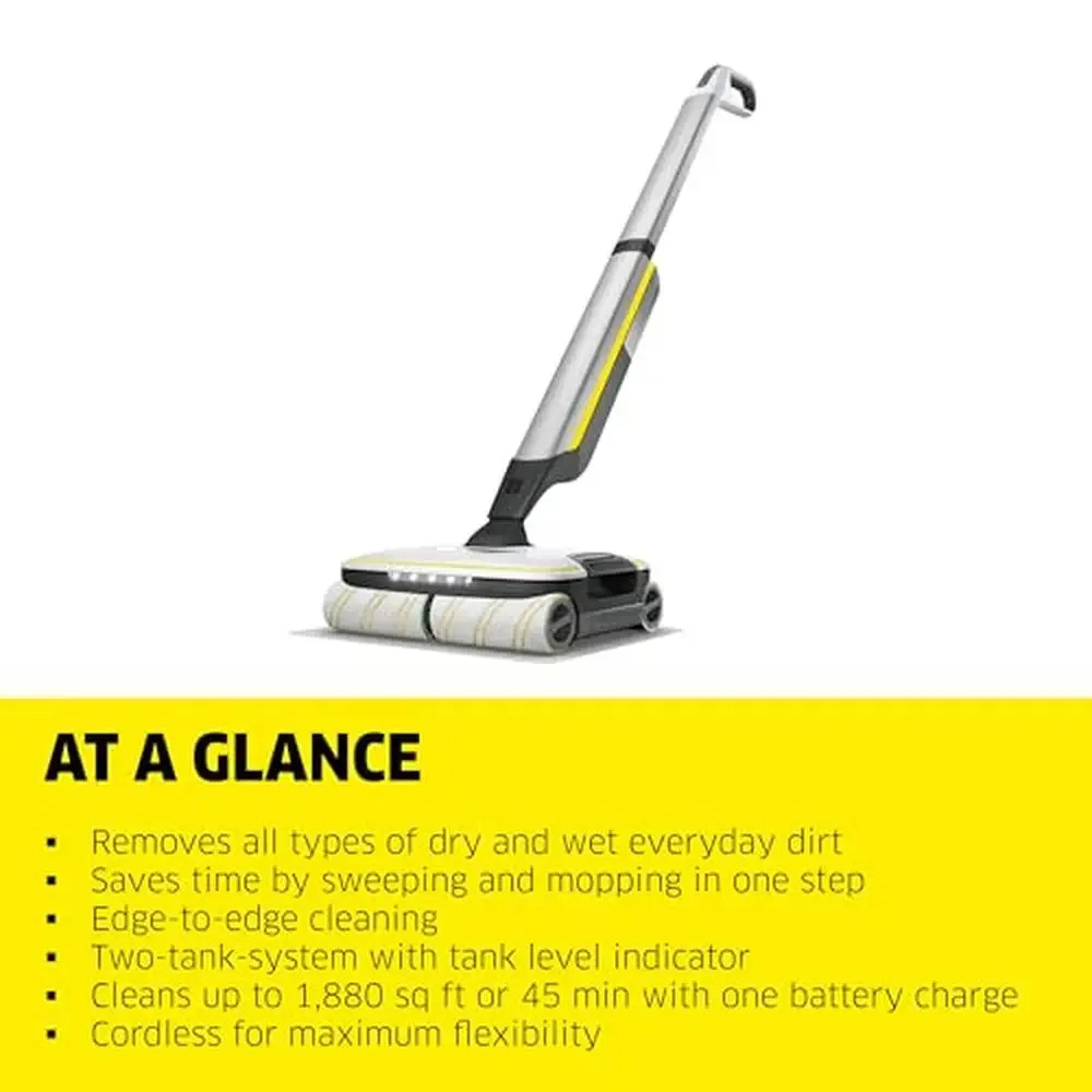 Electric Mop Floor Cleaner FC7 2024 Edition Laminate Wood Tile Vinyl Stone Flooring Cordless 45min Cleaning Dual Tank Edge to