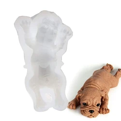 3D Shar Pei Dog Shape Silicone Mold, Cute Mousse Cake Mould, Candy, Ice Cream, Pudding Baking Decoration Tool, Kitchen Gadgets