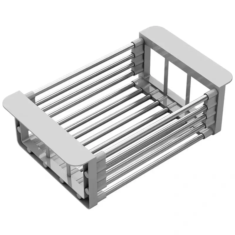 Folding Kitchen Sink Drain Rack, Stainless Steel Dish Drain Basket for Washing Dishes, Space-Saving Sink Organizer - Image 6