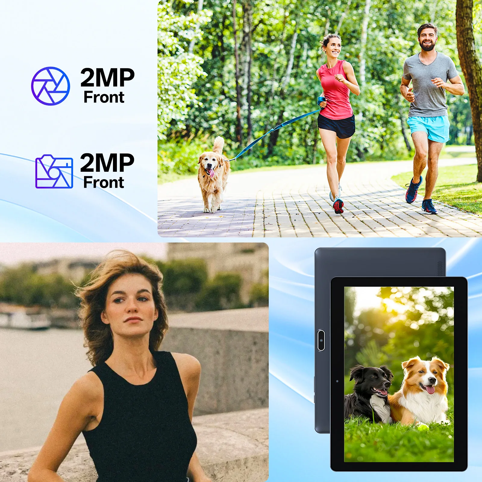 BAKEN tablet Android 13 de 10,1 polegadas, processador quad-core, 4 (2 + 2) GB + 64 GB, câmeras duplas, wi-fi, Bluetooth, bateria de 6000 mAh