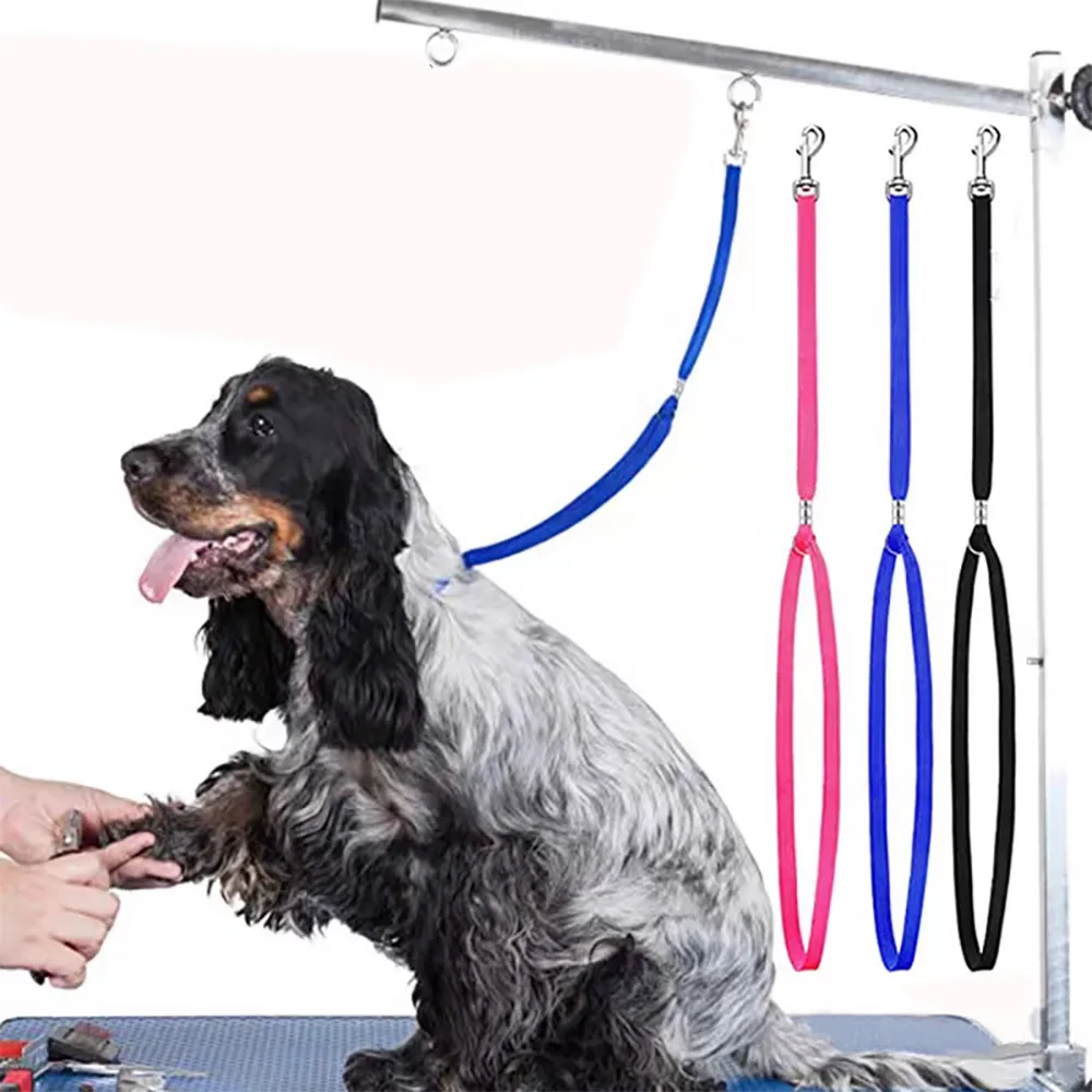 Pet Dog Grooming Loop, Nylon Restraint Noose Adjustable Fixed Dog Cat Safety Tether Straps for Pet Grooming Table Bathtub
