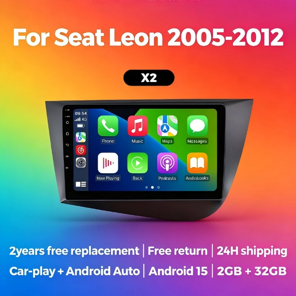 

Автомагнитола MEKEDE Android 15, 2 DIN, для Seat Leon 2 MK2 2005-2012, стереоплеер, мультимедийный дисплей, Wi-Fi