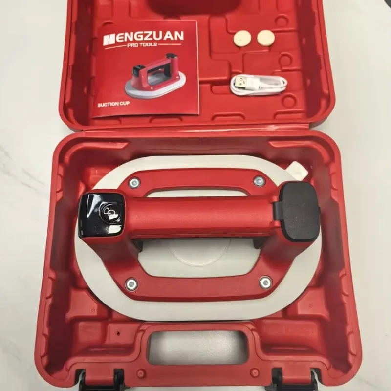 Penghisap Ubin Porselen Otomatis Elektrik Manual dengan Baterai yang Dapat Dilepas, Layar Digital Karet Putih, dan Pengatur Tekanan