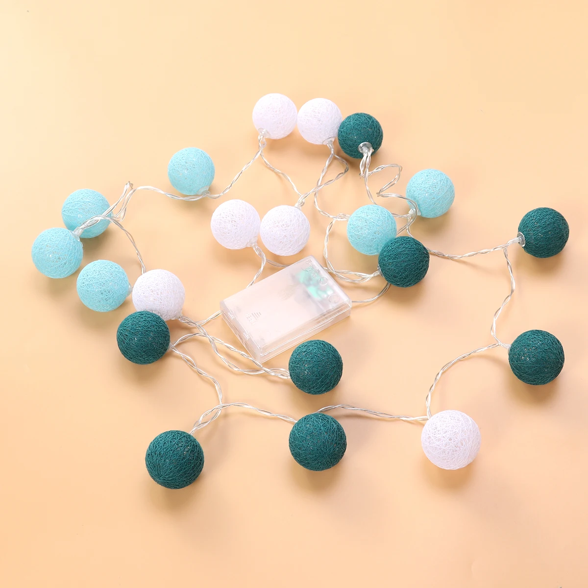 

20pcs String Light with Yarn Ball Shaped Lights 2.2m Christmas Light Strip Powered Party Garden Patio Rope Lights Decora