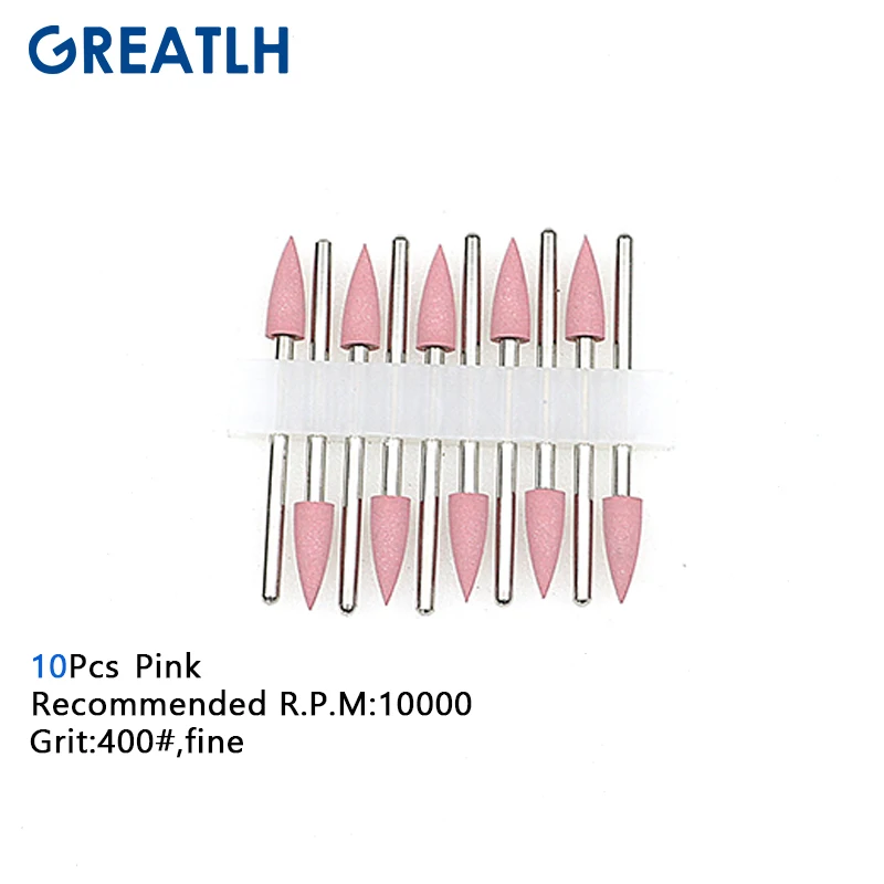 10pcs Rubber Polishers Resin Base Acrylic Polishing Burs Teeth Whitening Tool Silicone Dental Materials