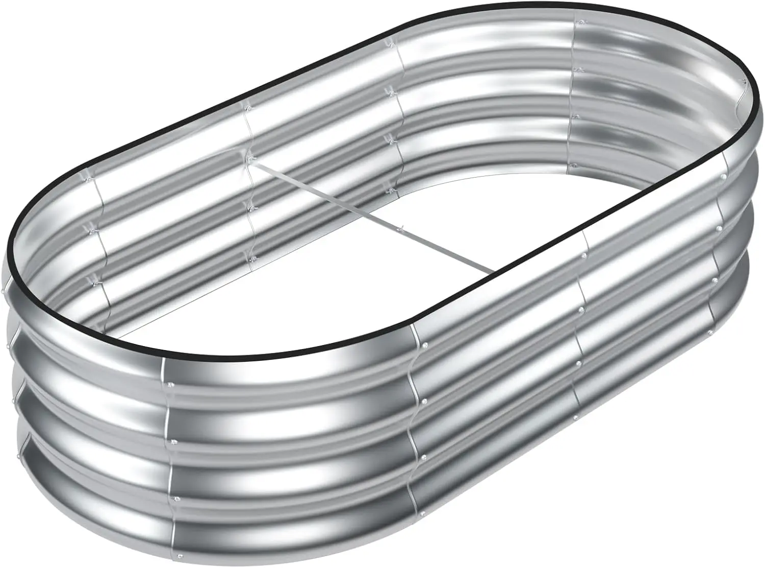 

Galvanized Raised Garden Bed, 4x2x1ft Oval Metal Planter Box for Planting Outdoor Plants Vegetables