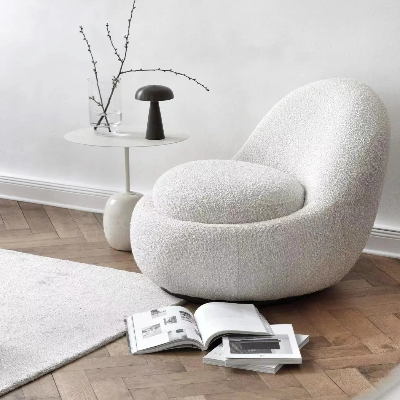 

Nordic style curved leisure sofa