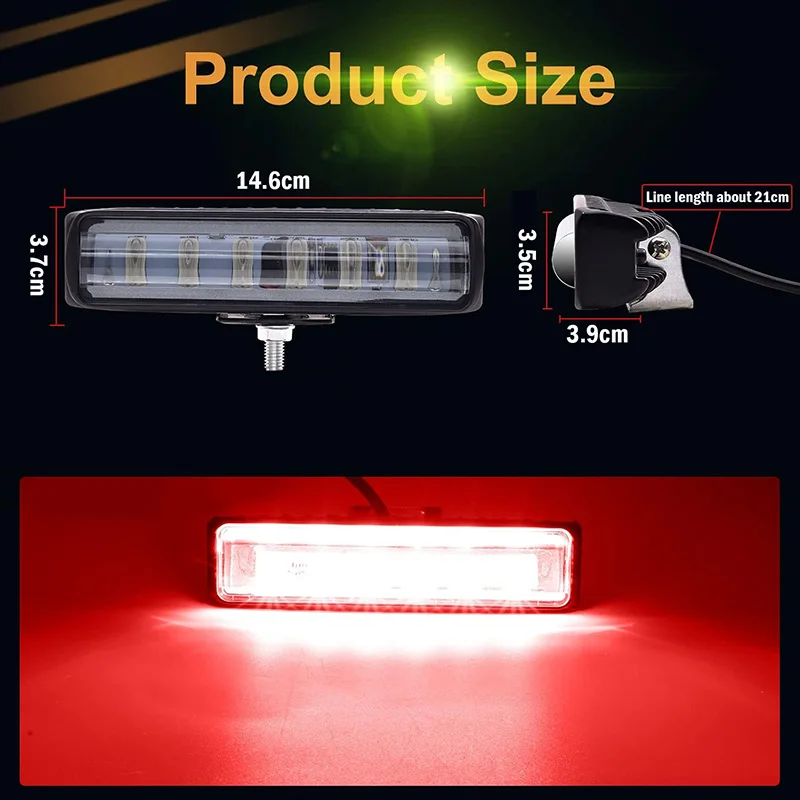 1PC/2PCS Red LED Forklight Light Bar Safety Warning Light For Forklifts For Warehouse Safety Construction Vehicle Warning Light
