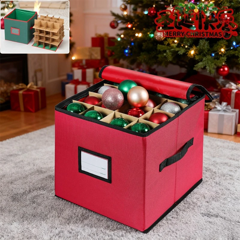 

Festive Storage Box with Divider Household Christmas Ball Storage Box with Zipper Closure MultiFunctional Organizer Deropa Cajas