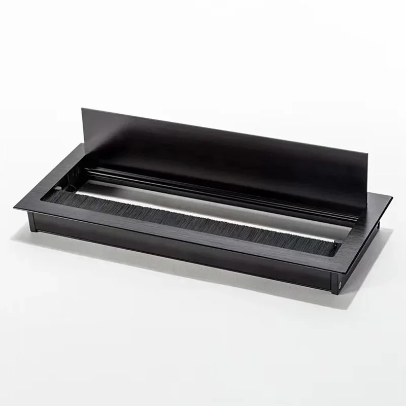 Damping Buffer Square Wire Channel Hole Embedded Junction Damping Wire Box Aluminum Alloy Wiring Box Computer Desk Cover Plate