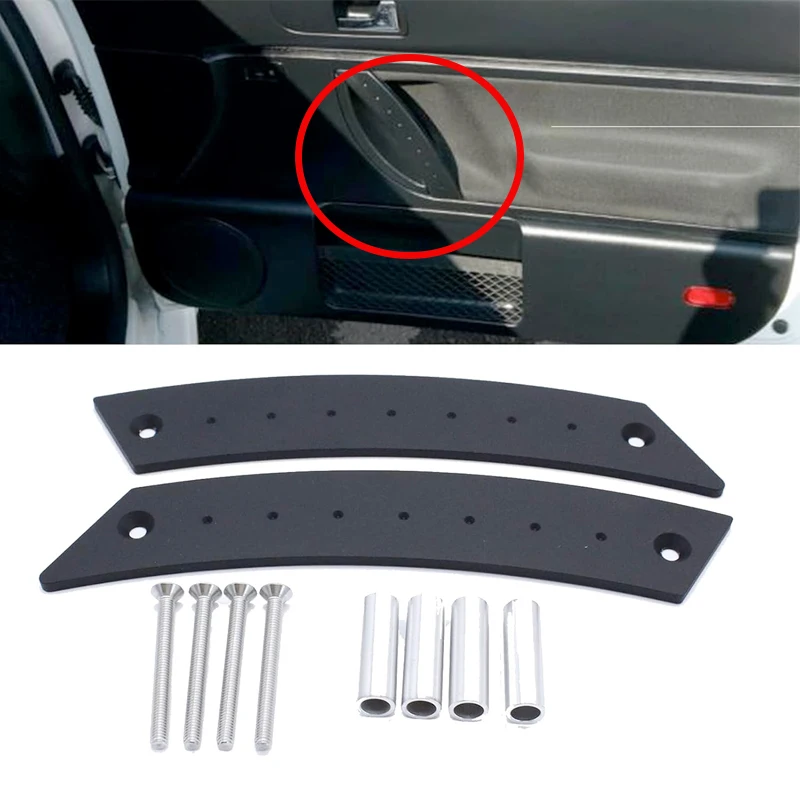 1 Pair Door Panel Pull Handle Set  For VW Beetle Bug 1998-2010 Aircraft Grade Aluminium Silver 2 Handles with 4 Screws  84032