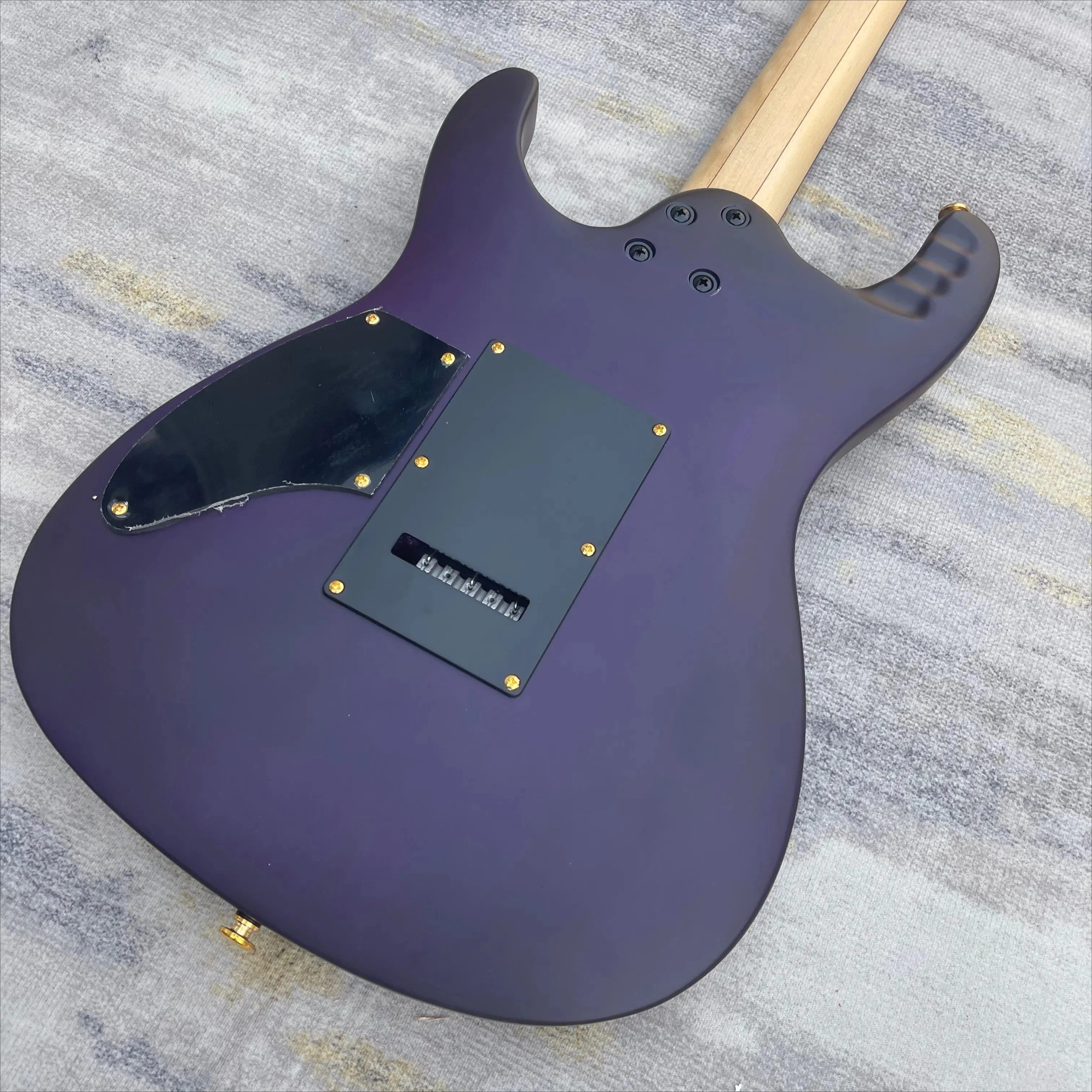Hot Sales Purple Flame Maple Electric Guitar Dual Double Lock Tremolo Gold Hardware Modern Shred Solid Body Delivery Included view 5