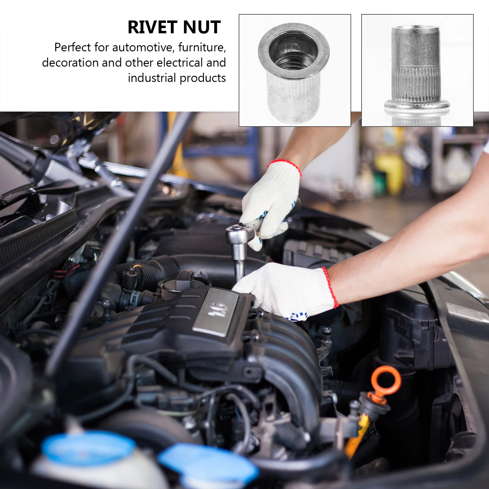 

190pcs Flat Head Rivet Nuts Aluminum Alloy Zinc Assorted Insert Nut Screws Fasteners For Automotive Furniture Industrial Fixing