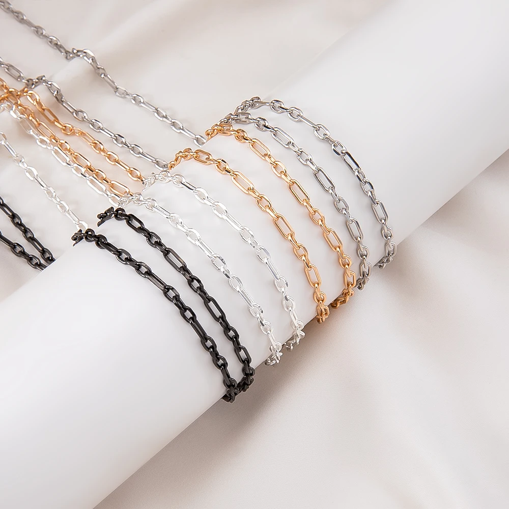 

0.5/1/2Meter Copper Chain Multi-Color Oval Chains For Jewelry Making Findings DIY Necklace Chains Materials Handmade Supplies