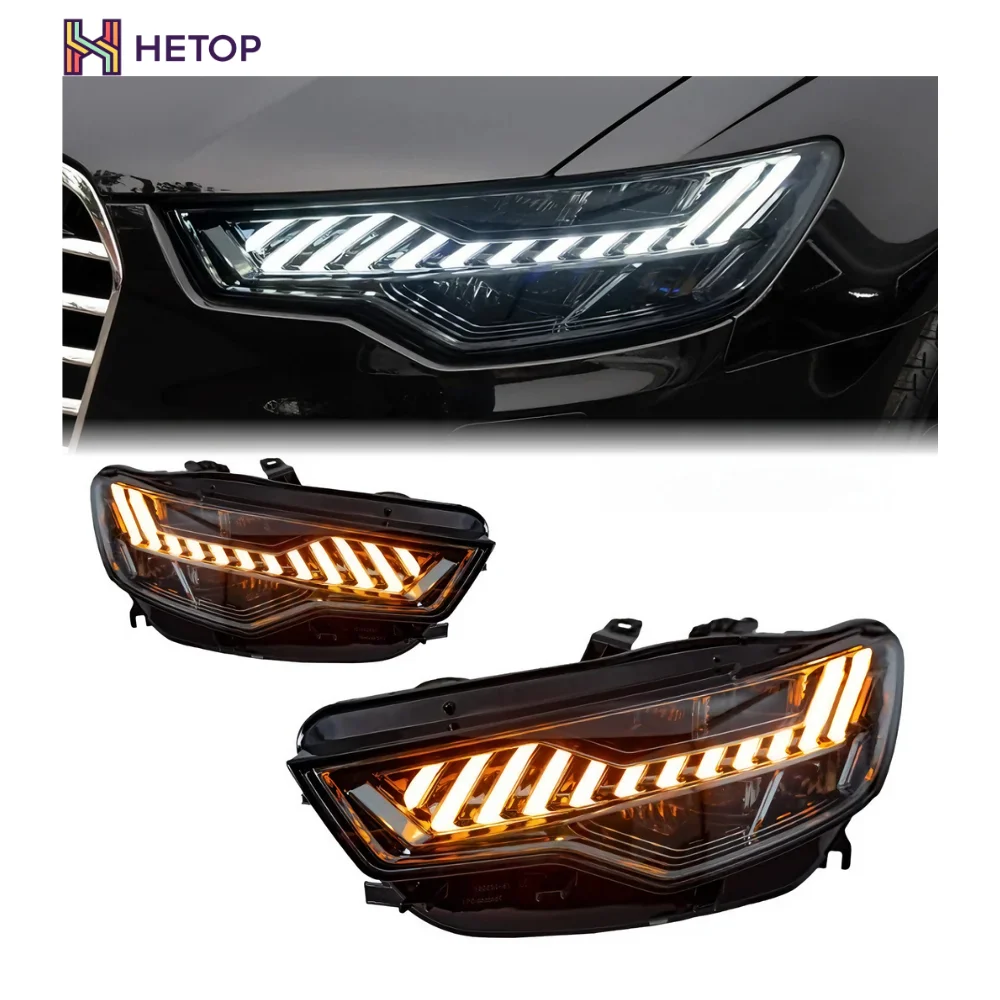 

HETOP A6 C7 2012-2015 Upgrade LED DRL Assembly Daytime Running Light Auto Head Lamp Car Accessories Modified for Audi Headlight