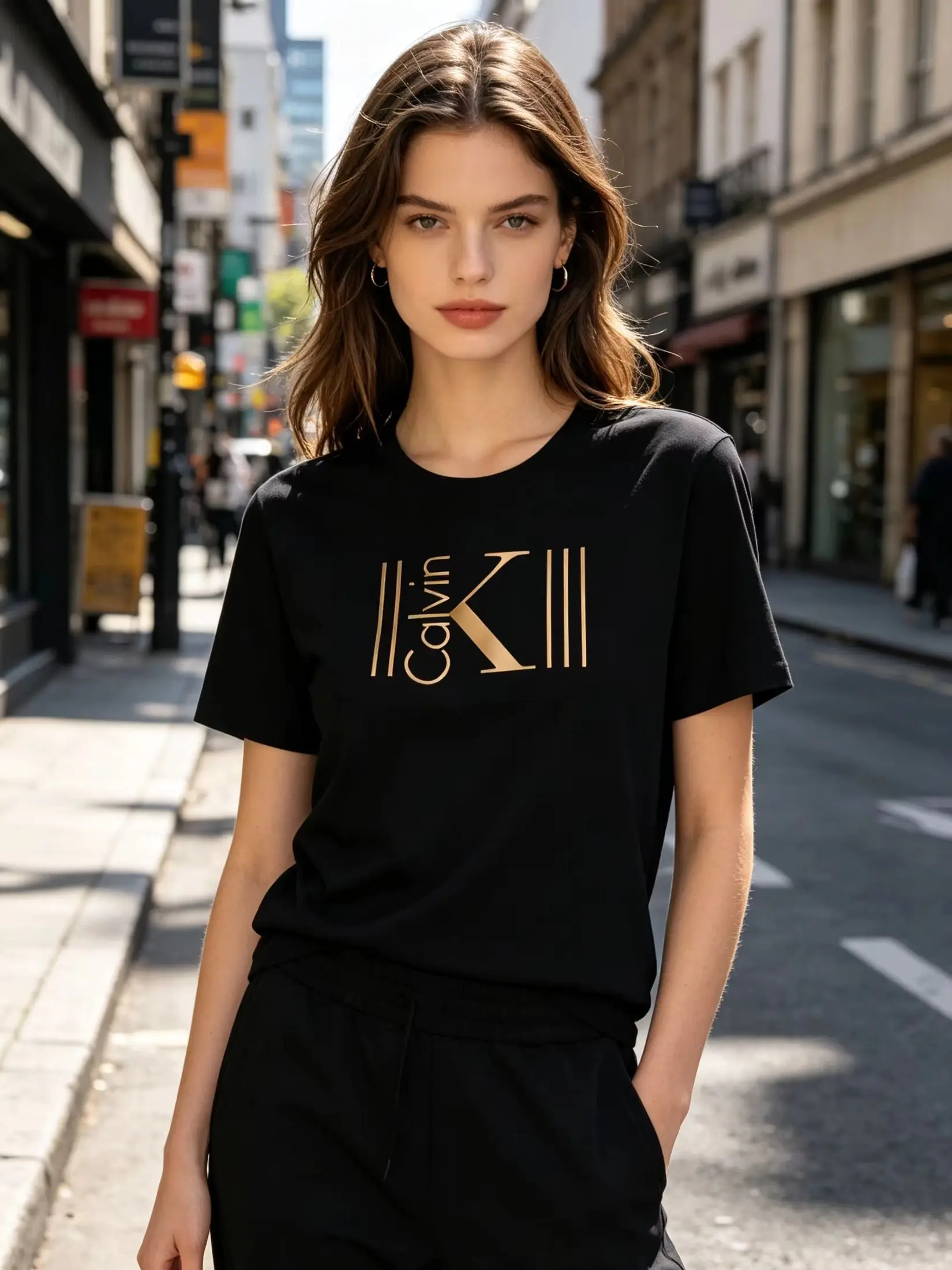 Women 100% Cotton Front Logo Soft Skin Friendly Fit T-Shirt Unisex Outdoor Multiple Ladies Styles Casual Basic Daily Tops