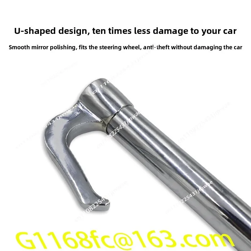 Car double hook steering wheel clutch anti-theft lock silver