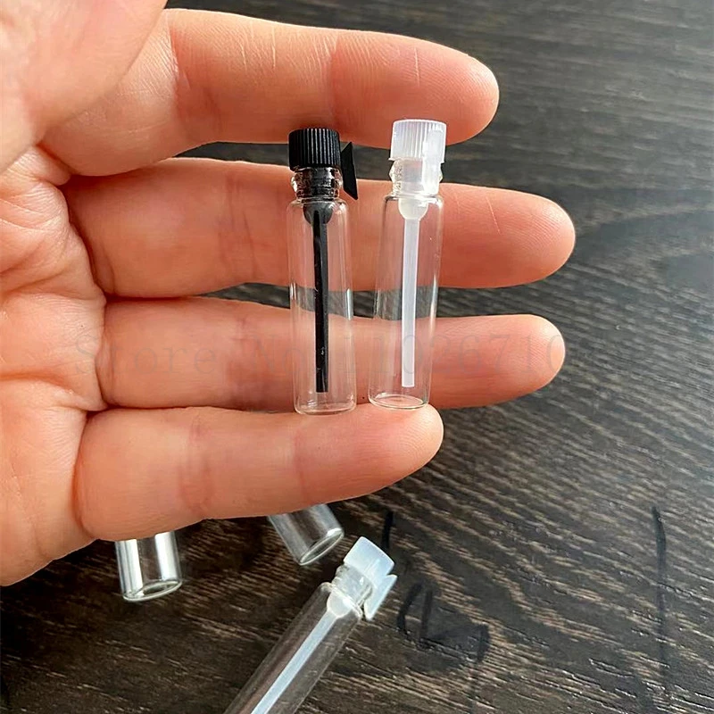 100PCS/LOT 0.5 1 2 3ml Clear Transparent Glass Essential Oil Perfume Drop Stick Sample Bottle