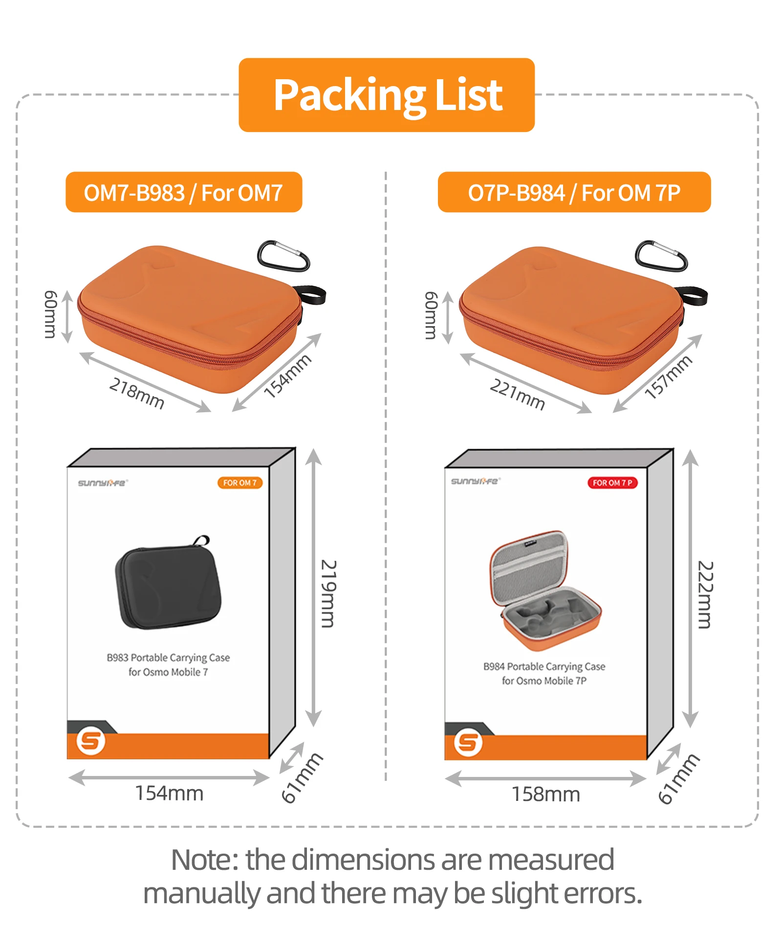 حقيبة التخزين ل DJI Osmo Mobile 7/7P يده Gimbal المضادة للسقوط حمل حقيبة يد مقاومة للماء لملحقات DJI OM 7/7P