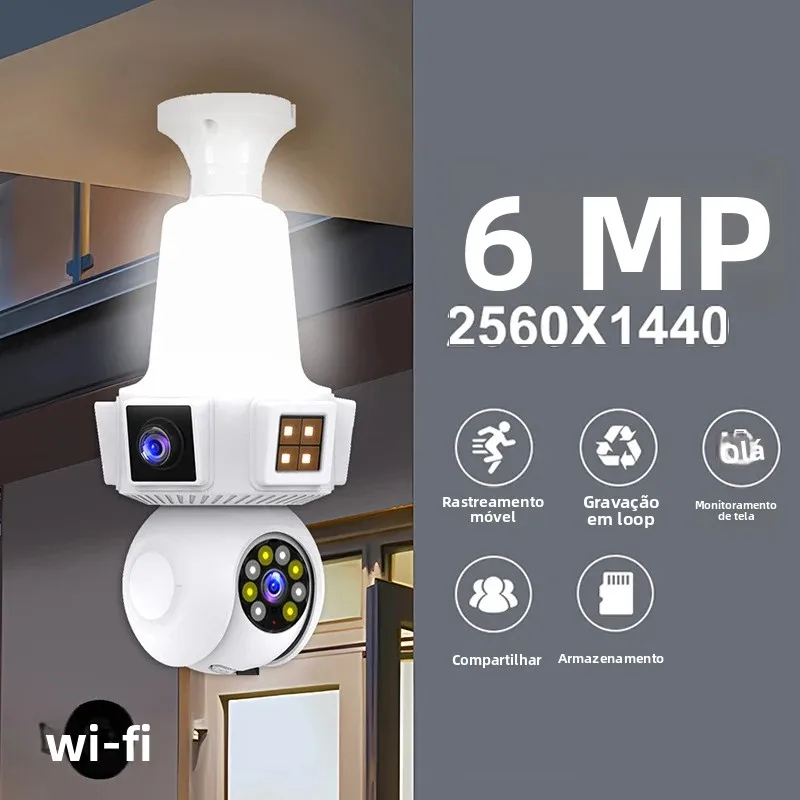 3レンズトリプルスクリーン6mpワイヤレスwifi-e27電球型カメラv380pro-360-°--ptz電球型カメラ-ホームセキュリティcctv-ベビーモニター