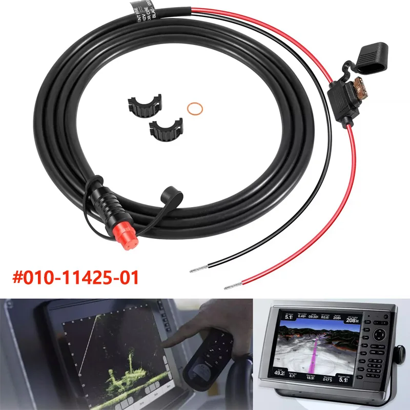 010-11425-01 Threaded Transducer Power Cable For Garmin GLS 10 Sonar Module, GPSMAP 6200, 7200, 8200 MFD Series, 8530 Back Box