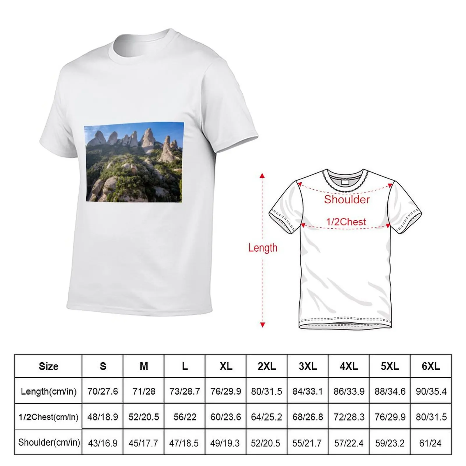 Rock Formations Montserrat Spain T-Shirt Basic Simple Casual Short Sleeve Tee