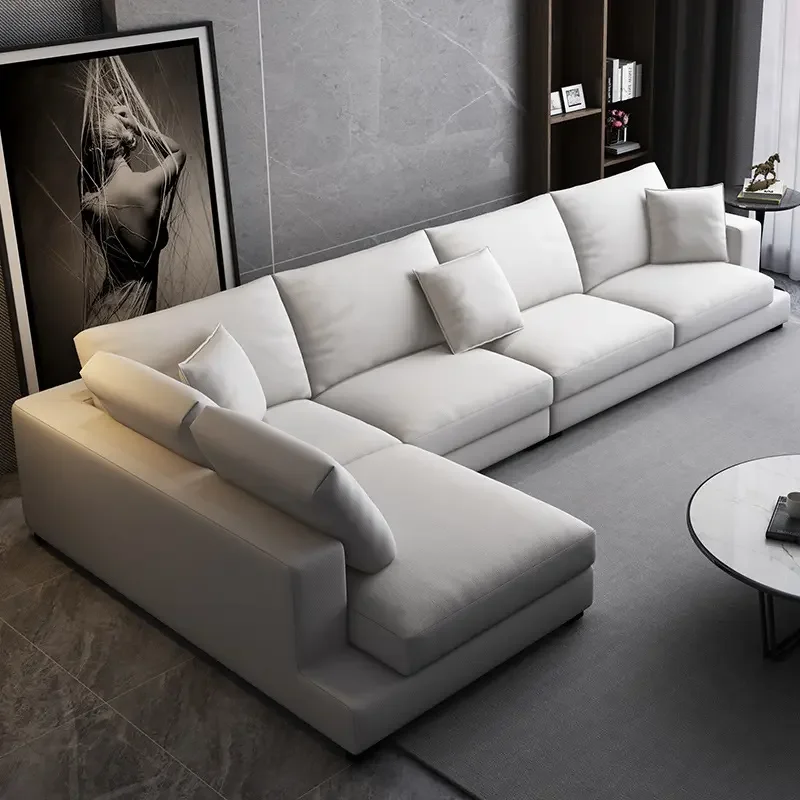 Modern Luxury sofas estilo modern Living room Furniture White Modular Sectional 7 Seater Large Corner Sofa Set