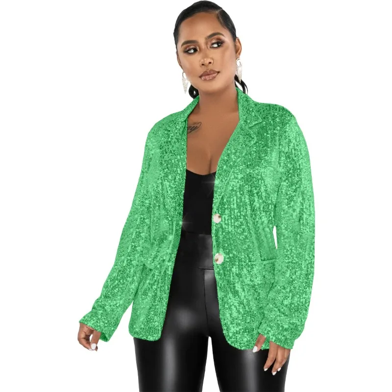 Elegant Sparkling Sequins Trendy And Chic European-style Sequined Jacket For Women