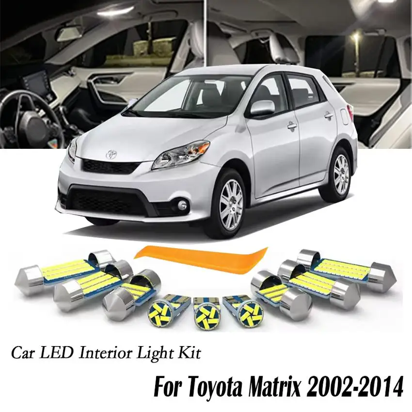 8Pcs For Toyota Matrix E13 E14 2002-2009 2010 2011 2012 2013 2014 LED Interior Light Bulb Kit Car LED Map Dome Trunk Lamp Canbus